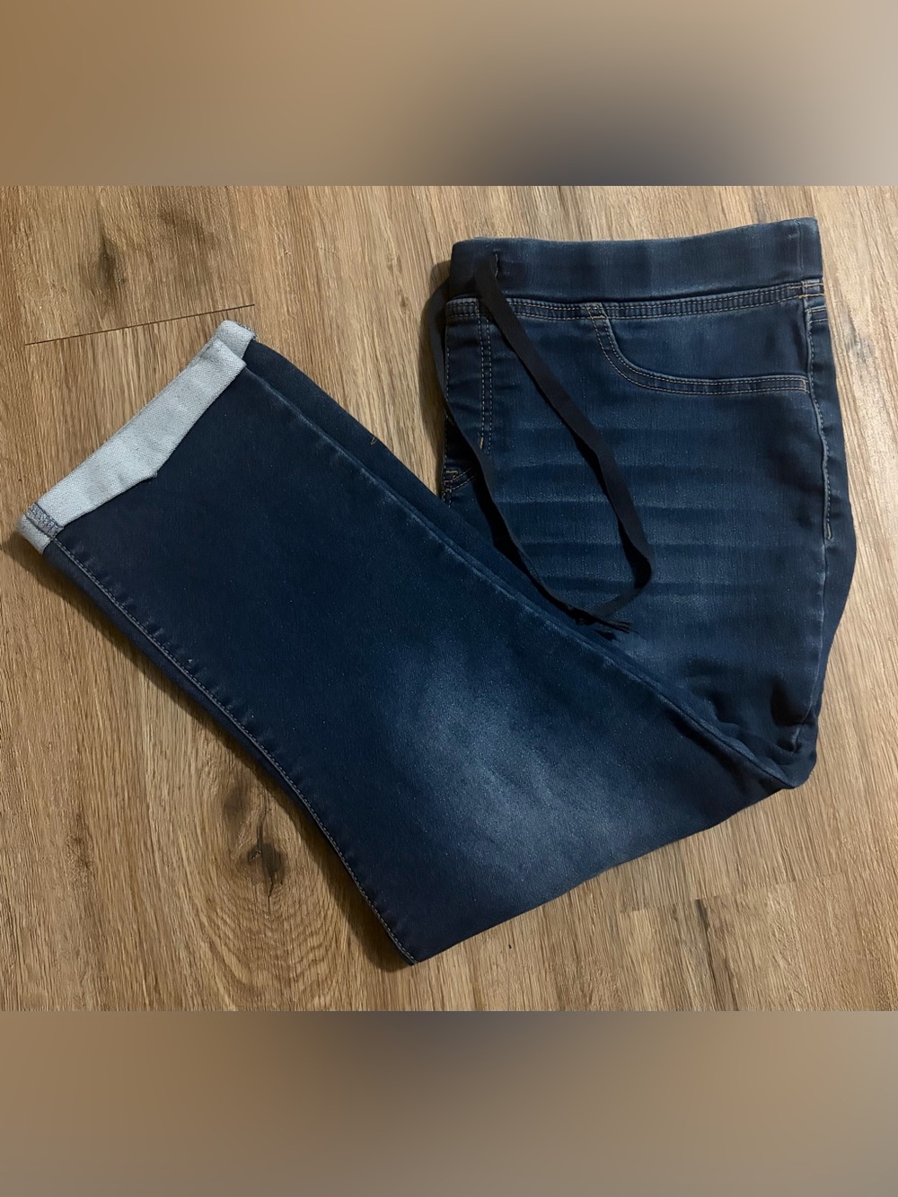 No Boundaries - Dark Blue Pull-On Jeggings with Cuffed Hem - Size Large/XLarge